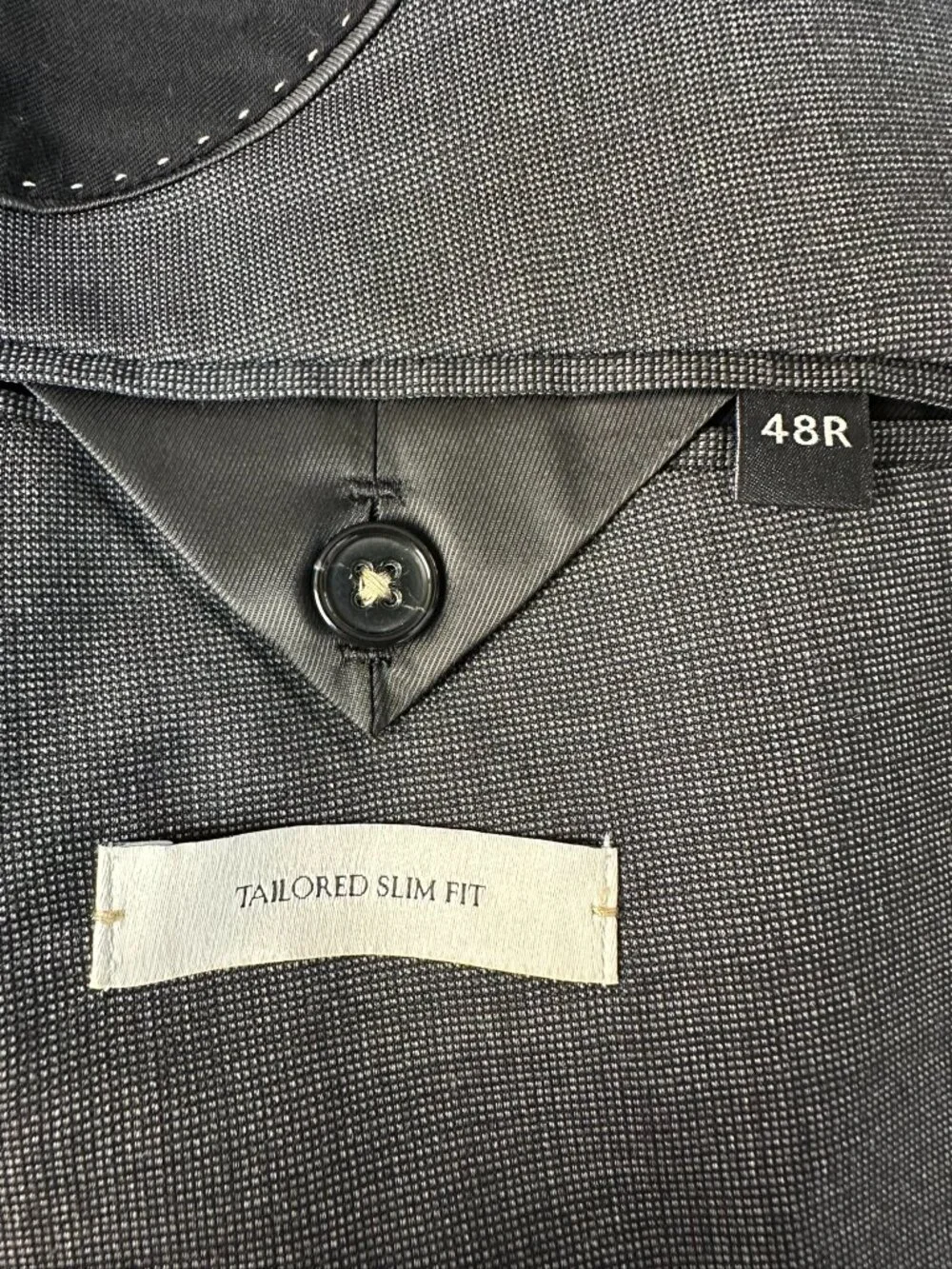 Banana Republic Men's Italian Signature Nailhead Slim Suit Jacket Size 48R Grey